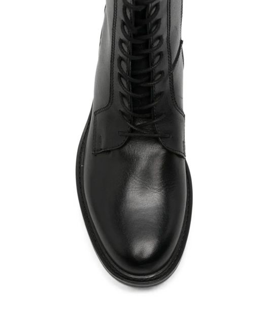 SERGIO MORETTI FIRENZE Black Lace-Up Ankle Boots