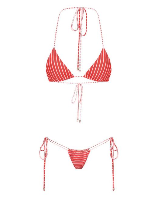Amir Slama Red Striped Bikini