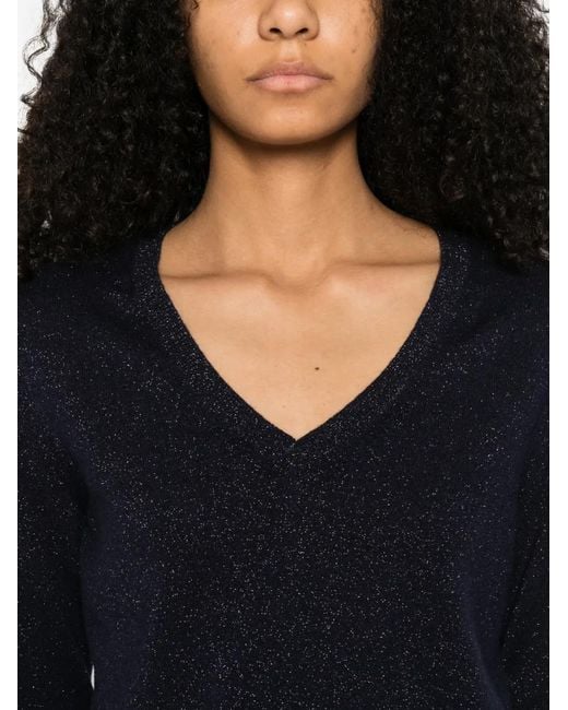Gran Sasso Black V-Neck Sweater