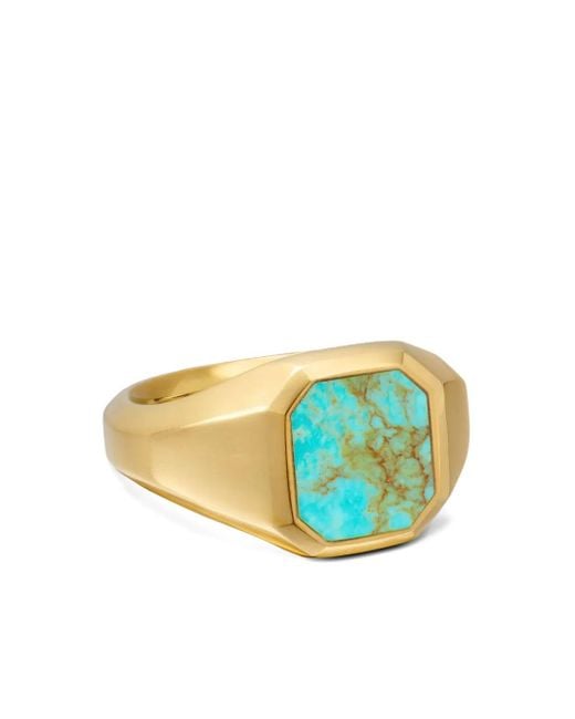 David Yurman Blue 18K Streamline Signet Ring for men