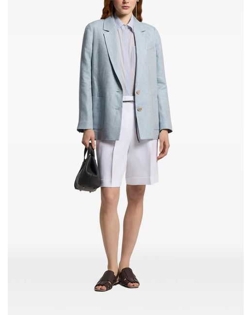 Peserico Gray Button Patch-Pocket Blazer