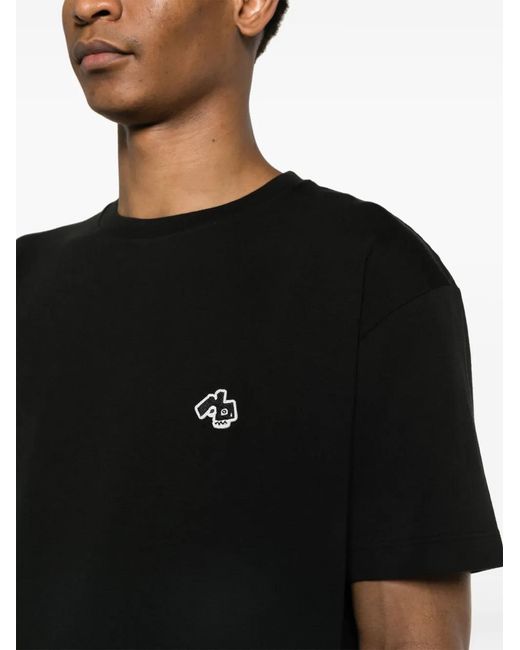 Rag & Bone Black Monster-Patch Cotton T-Shirt for men
