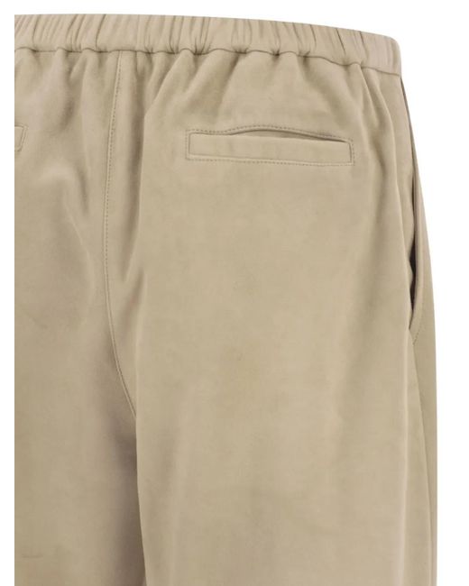 Antonelli Natural Elasticated-Waist Suede Trousers