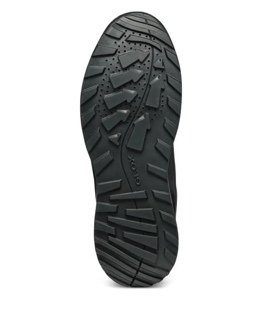 Geox Black Terrestre Leather Lace-Up Sneakers for men