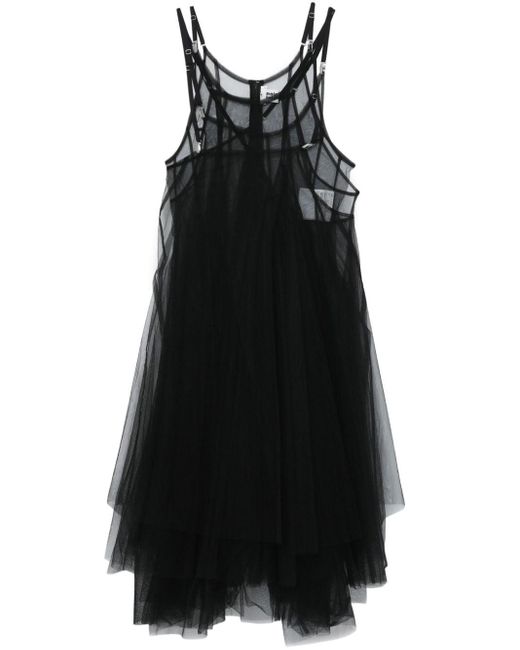 Noir Kei Ninomiya Black Layered Tulle Midi Dress