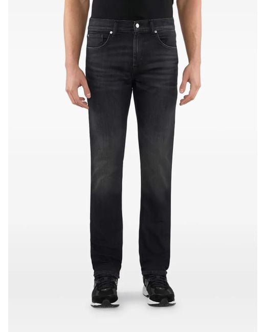 7 For All Mankind Black Dark-Wash Jeans for men