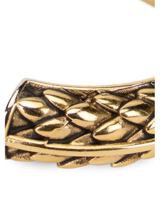 Roberto Cavalli Natural Snake-Scale Hoop Earrings