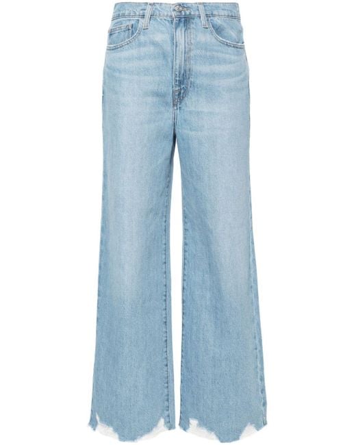 FRAME Le Jane High Waist Jeans Met Wijde Pijpen in het Blue