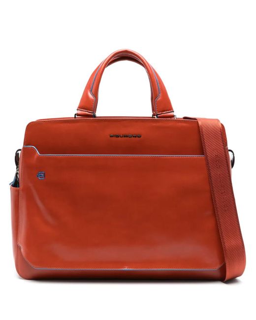 Piquadro Red Sac Pour Ordinateur En Cuir for men