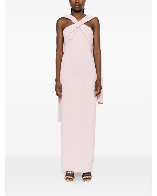 solace london halter dress London, Amari New Wedding Dress Save 11% crepe that skims your frame and is embellished with strands of light Solace London Halter-Neck Draped-Scarf Maxi