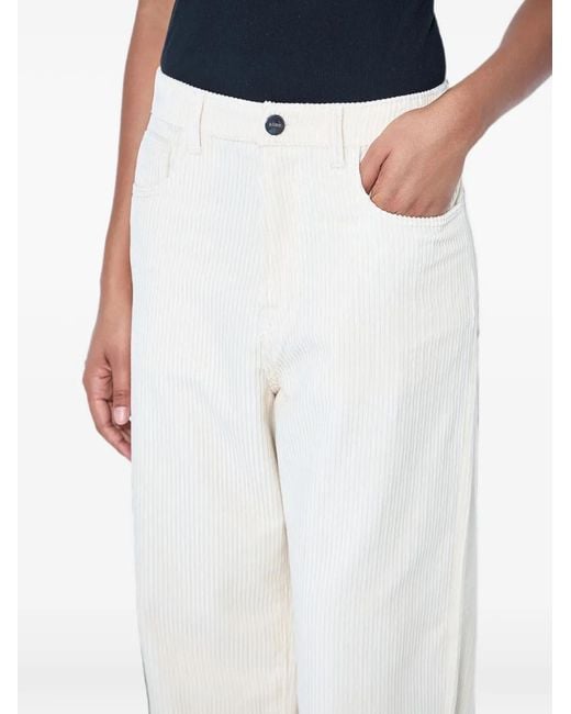 Rohe White Five-Pocket Corduroy Trousers