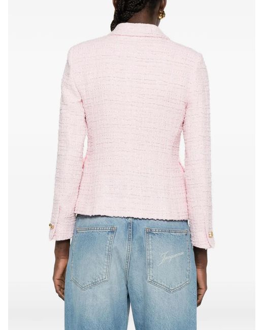 Chaqueta De Tweed Con Botones Tagliatore de color Pink