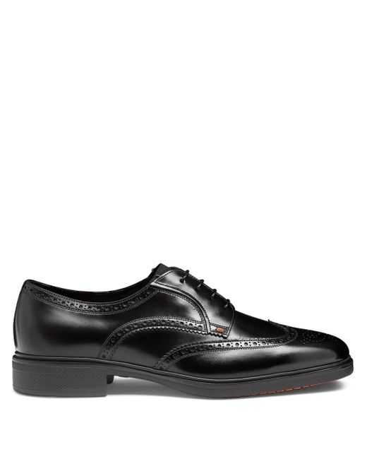Santoni Black Easy Brogues for men