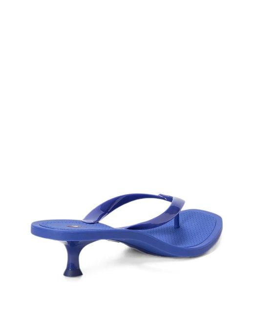 Polo Ralph Lauren Blue Pony-Motif Thong-Strap Sandals