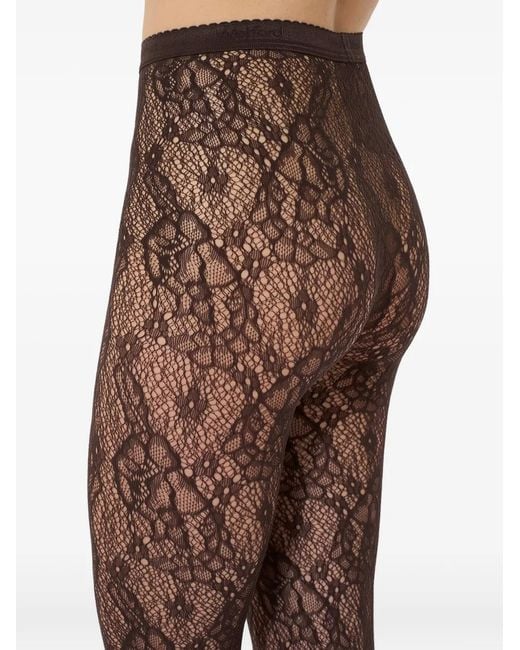 Wolford Natural Floral Lace-Mesh Tights