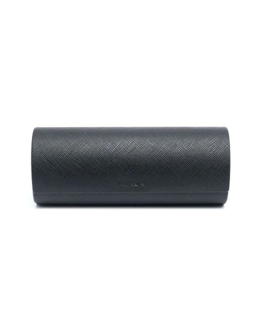 Prada Black Eckige Brille Mit Logo-Schild