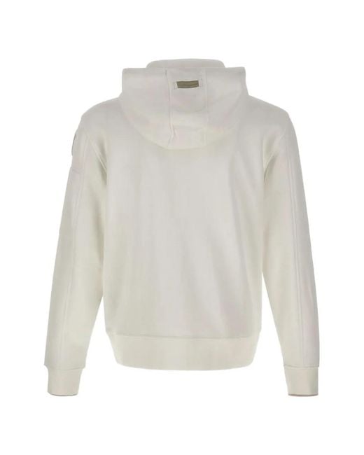 Blauer White Zip-Up Drawstring Hoodie for men