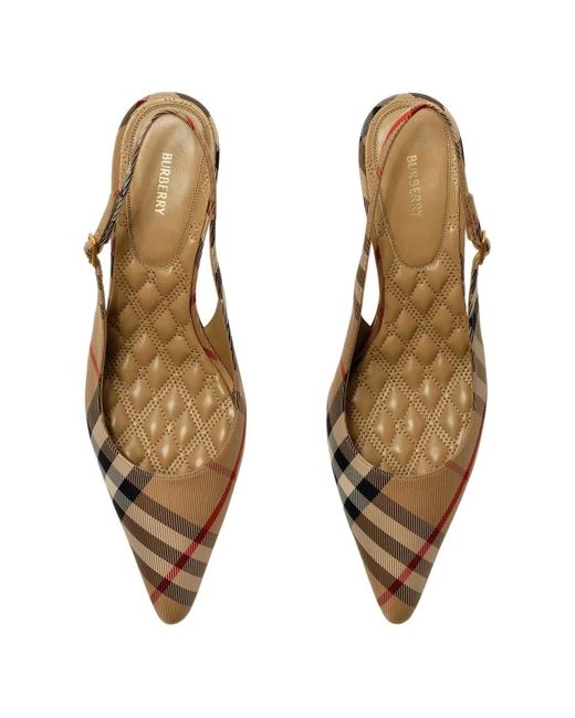 Burberry Metallic Dame Check-Print Pumps