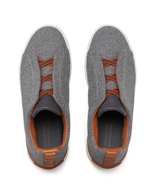 Zegna Sneakers mit Kontrastdetails in Gray für Herren