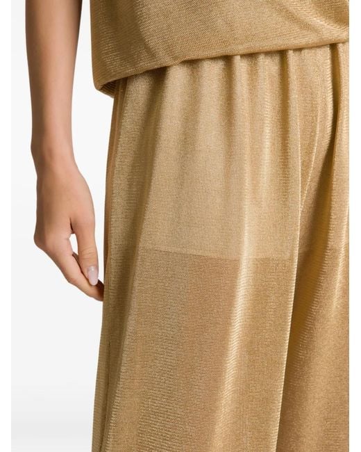 Alberta Ferretti Natural Elasticated-Waistband Trousers