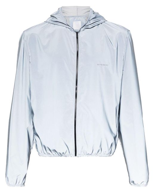 Givenchy Blue Logo-embroidered Reflective Windbreaker - Men's - Polyester for men