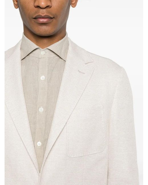 Canali White Mélange-Effect Blazer for men