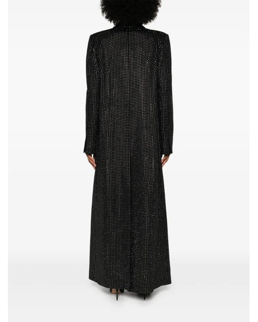 Abrigo con apliques de strass y cinturón GIUSEPPE DI MORABITO de color Black