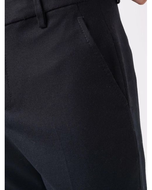 Dondup Blue Straight-Leg Virgin Wool Trousers for men