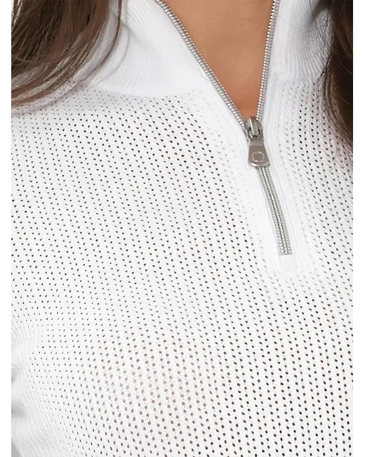 Anatomie White Haut En Maille Ajourée Serena À Col Zippé Serena