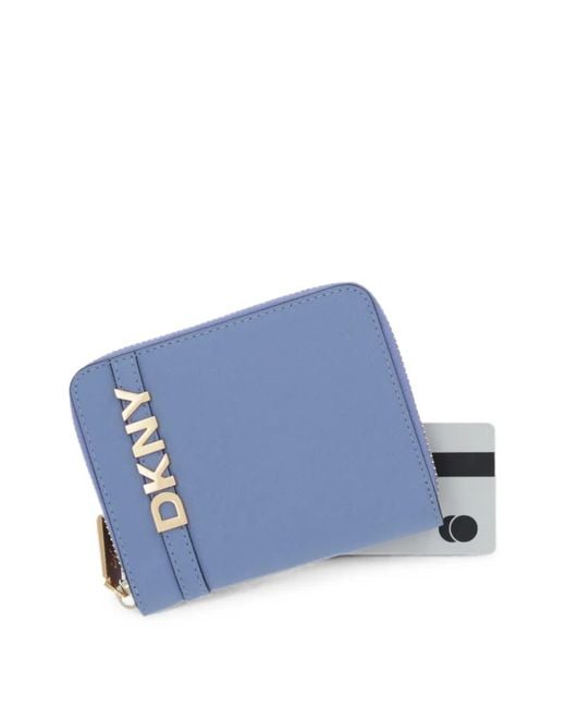 DKNY Blue Logo-Plaque Wallet