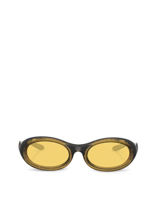 DIESEL Metallic Distressed Oval-Frame Sunglasses