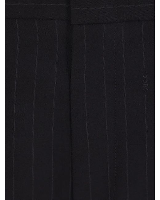 Gucci Blue Pinstripe Wool Jacquard Trousers