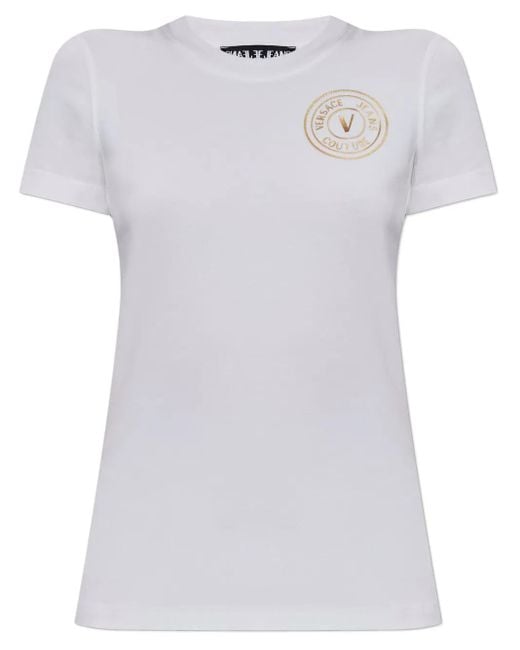 Versace Jeans Couture White V-Emblem T-Shirt