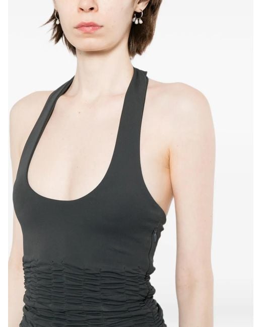 AYA MUSE Black Ruched-Waist Dress