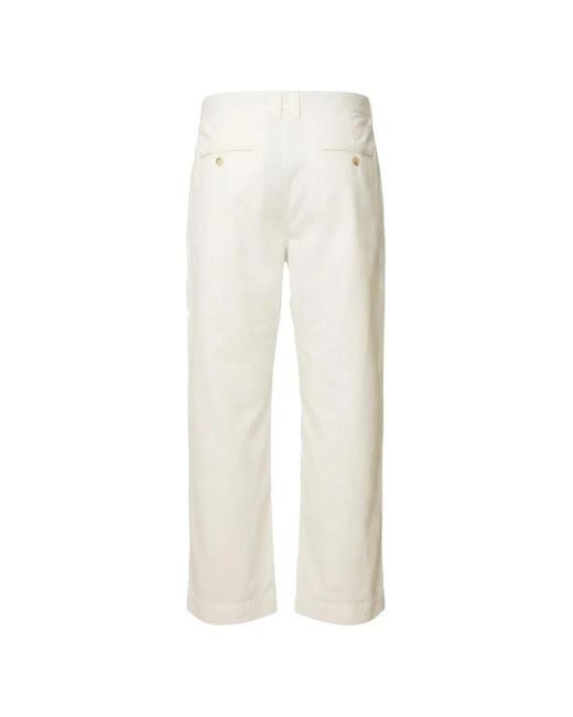 SELECTED White Pleated Trousers for men
