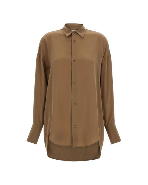 DARKPARK Natural Georgia Detachable-Scarf Shirt