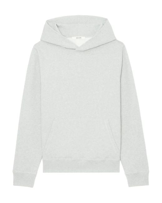 Zadig & Voltaire White Graphic-Print Organic-Cotton Hoodie for men
