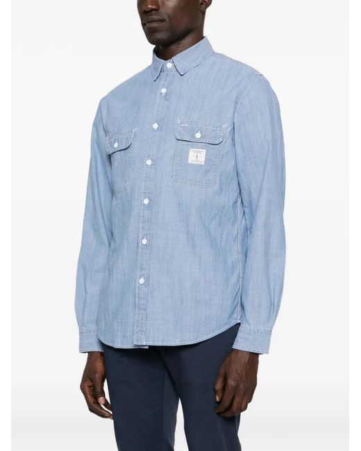 Roy Rogers Blue Logo-Patch Shirt for men