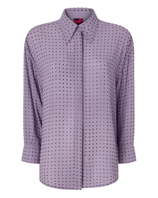 Pinko Purple Rhinestoned Georgette Shirt