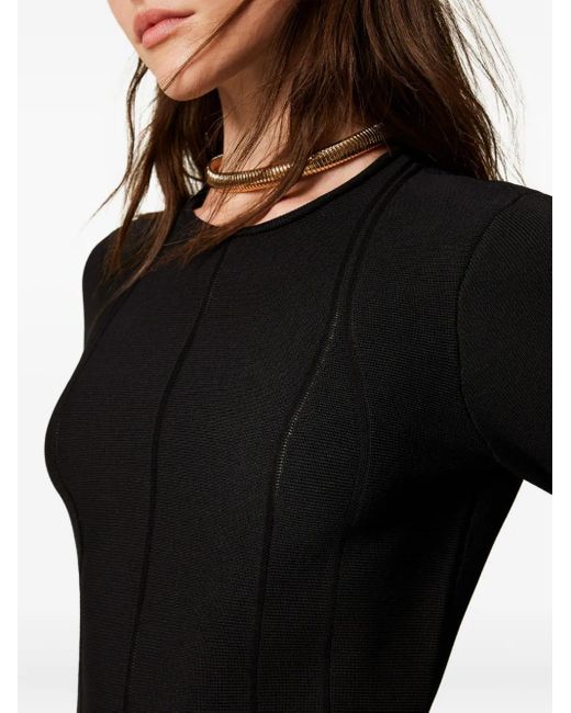 Twinset Black Robe Courte En Maille Fine