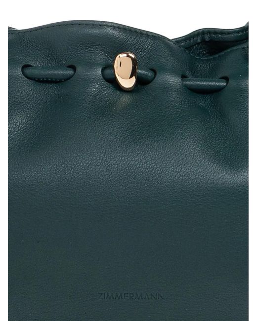 Zimmermann Blue Halcyon Chain-Link Drawstring Shoulder Bag