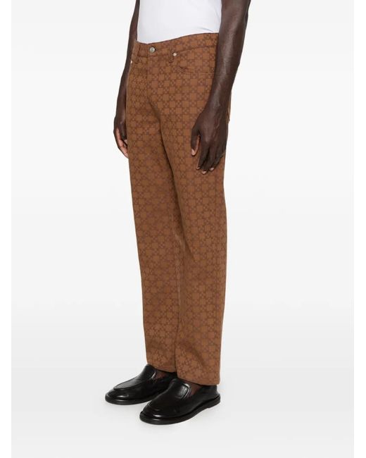 Sandro White Monogram-Pattern Jeans for men