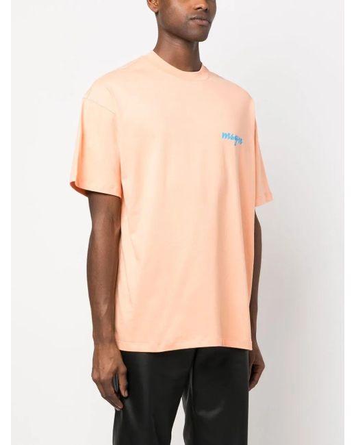 MSGM White T-Shirt À Logo Imprimé for men