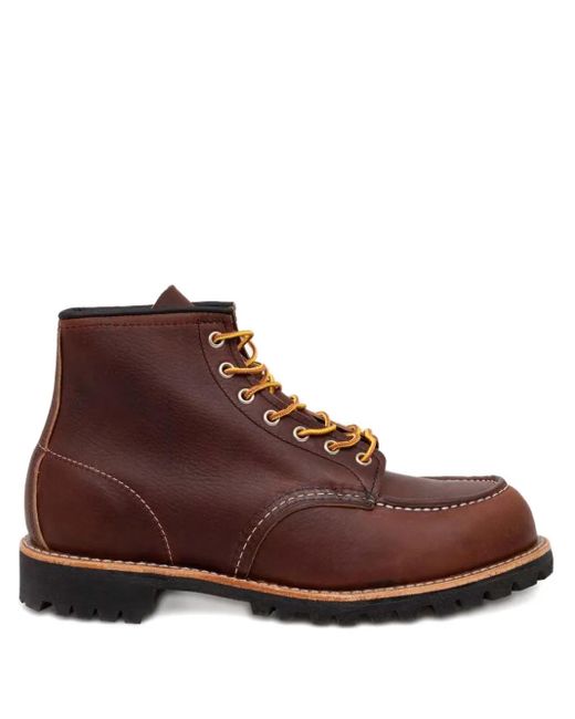 Red Wing Brown Lace-Up Ankle Boots for men
