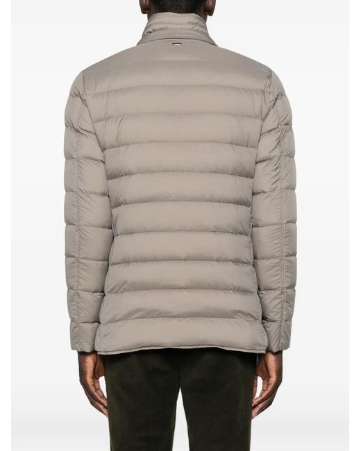 Herno Brown Quilted Puffer Jacket for men