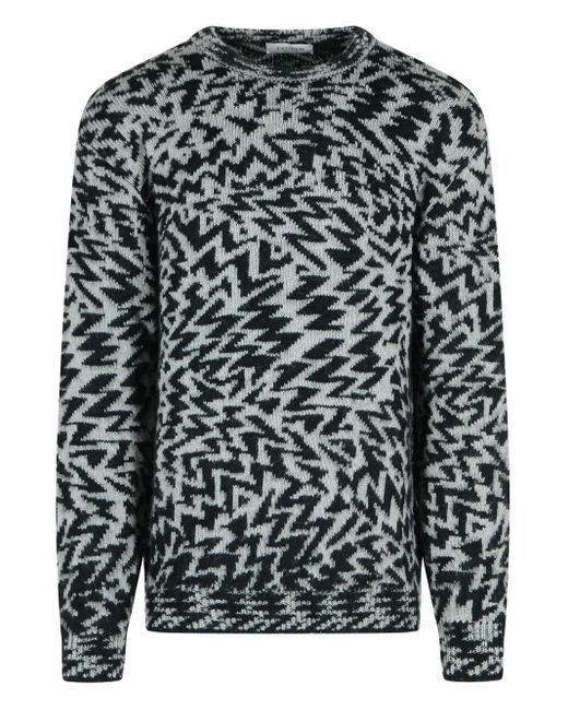 Pull À Col Rond Et Motif Abstrait Laneus pour homme en coloris Black