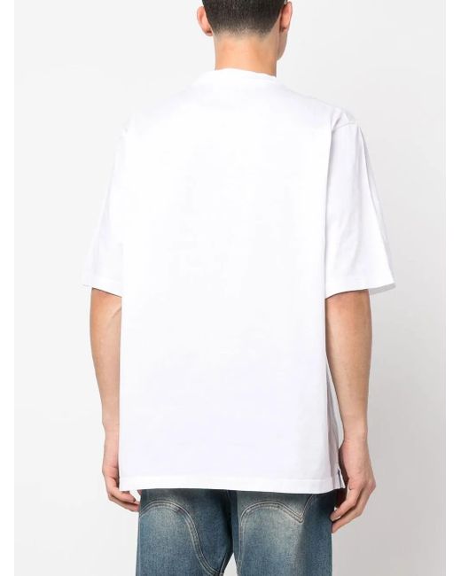 DSquared² White Logo-Print Crew Neck T-Shirt