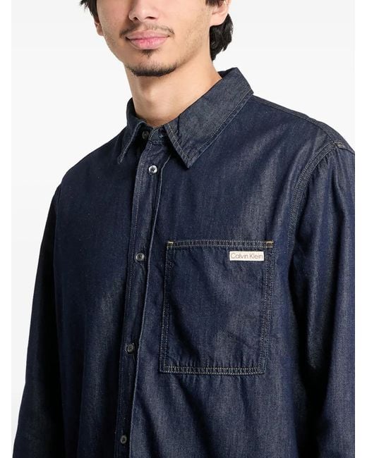 Calvin Klein Blue Denim Shirt for men