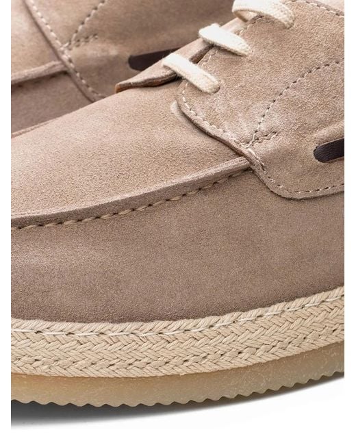 Poche Paris White Suede Boat Shoes for men