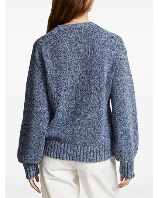 Polo Ralph Lauren Intarsia Sweater Met Logo in het Blue